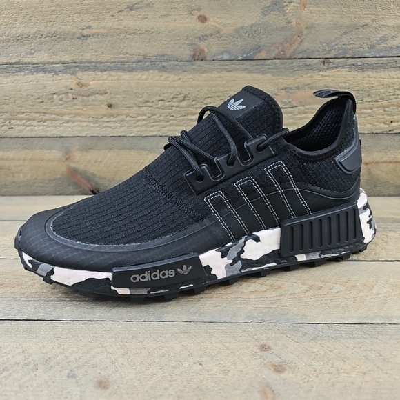 adidas Originals NMD_R1 Men's Shoes Black White Camo - Picture 3 of 13